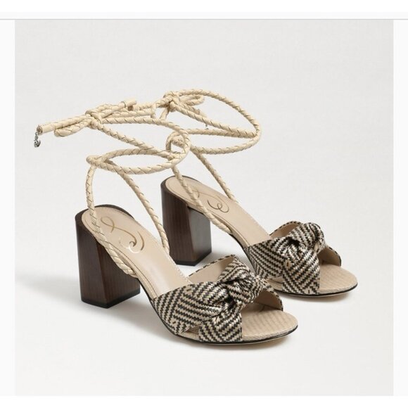 Sam Edelman Bodhi Heels Womens 8 Tan Block Heel Dress Sandals Date City Chic - Picture 1 of 16